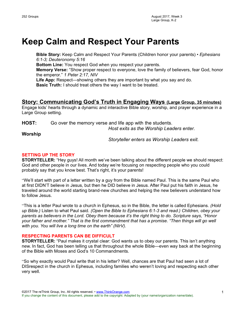Keep Calm and Respect Your Parents