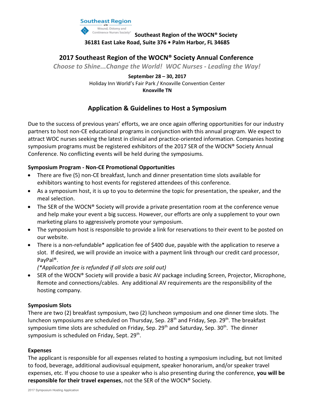 2017 Southeast Region of the WOCN Society Annual Conference