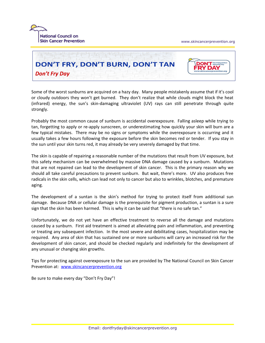National Council on Skin Cancer Prevention