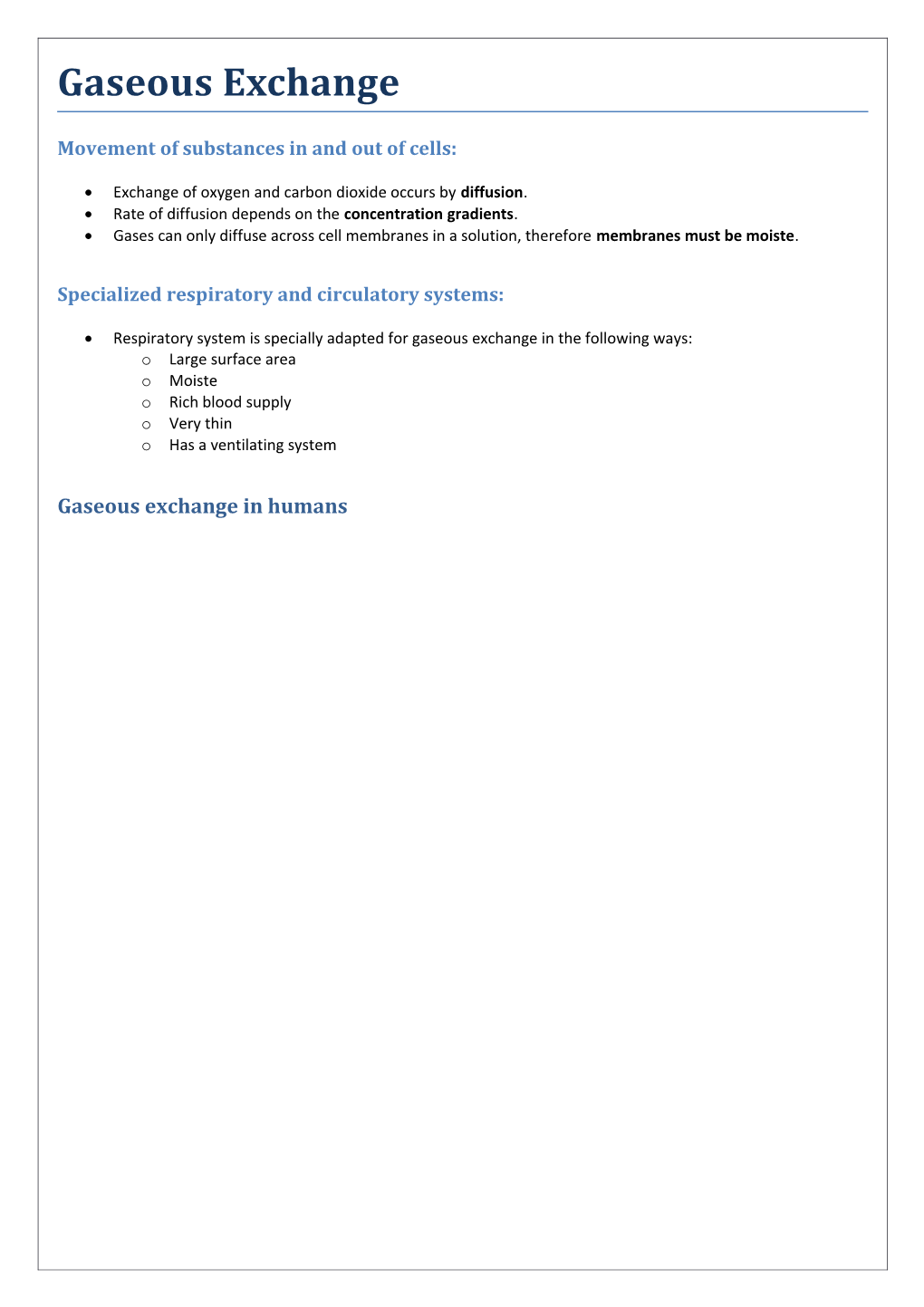 Movement of Substances in and out of Cells