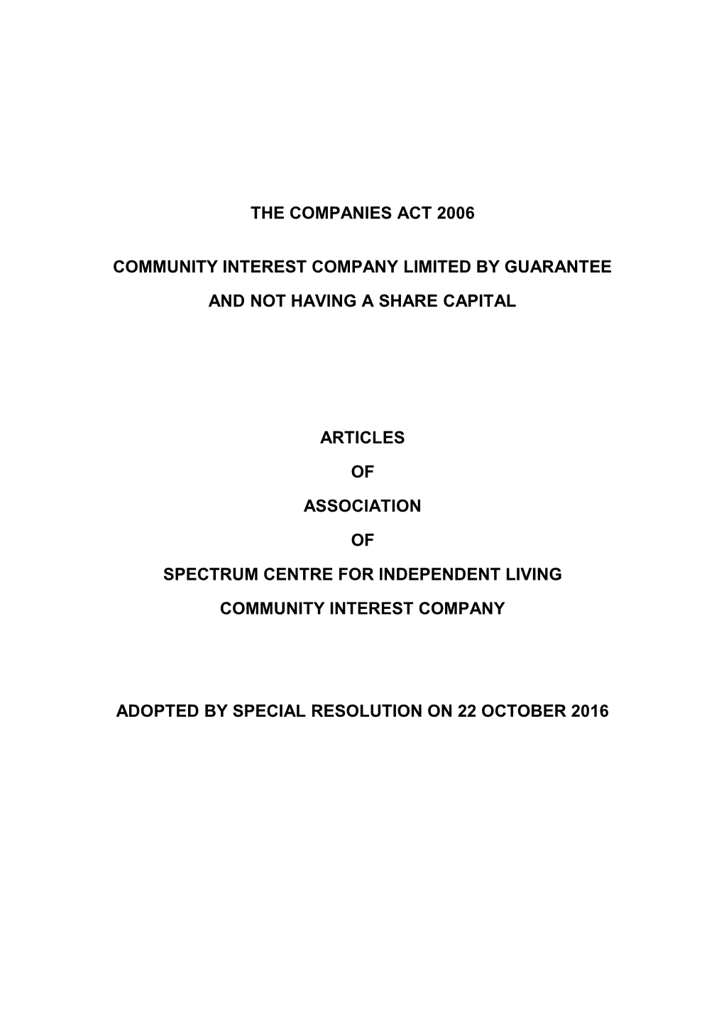 Model Articles of Association Limited by Guarantee - Large Membership