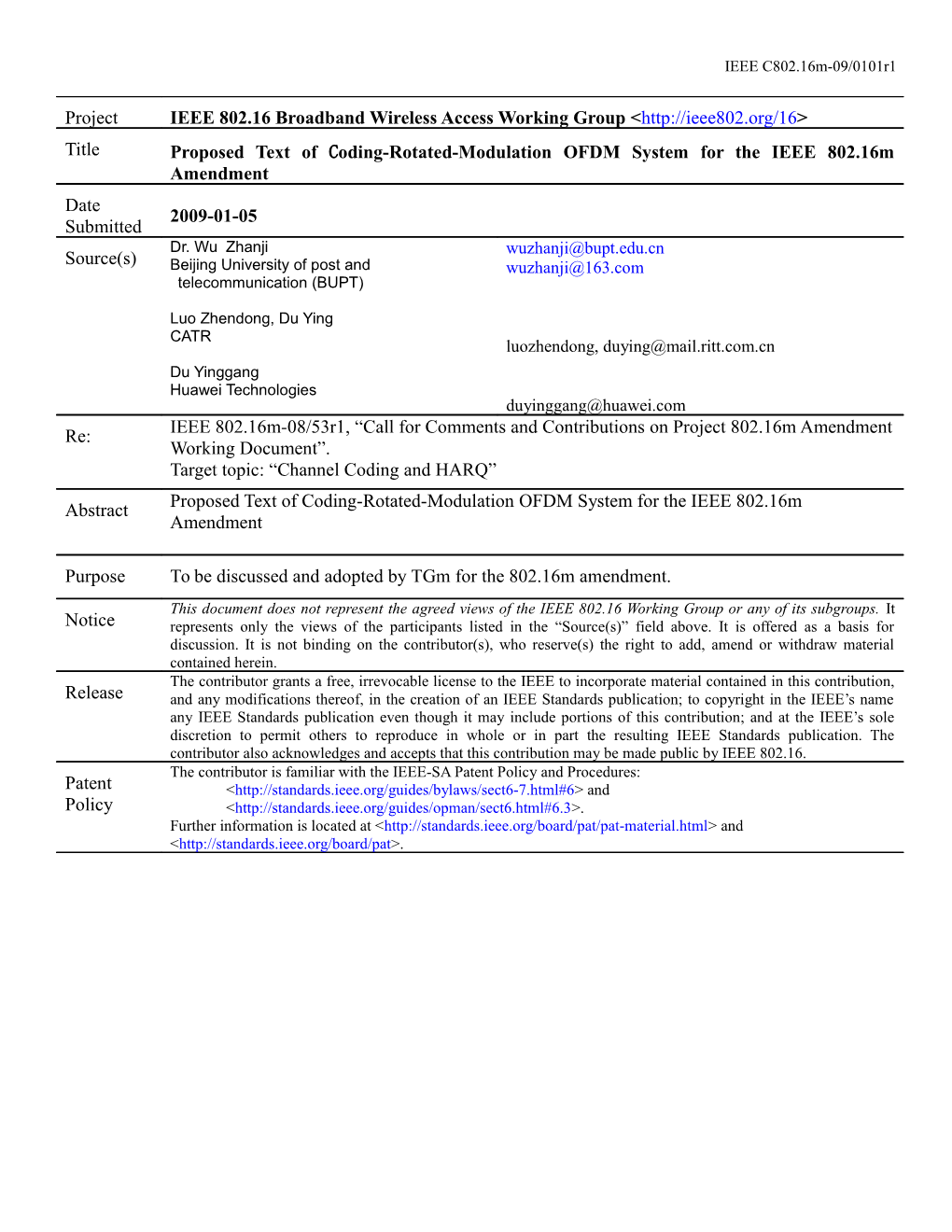 Propose for PHY Control for Interference Management in IEEE 802