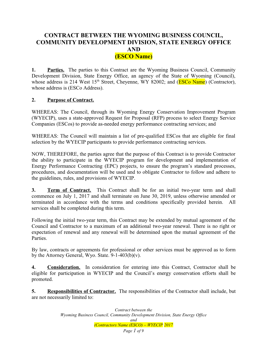 Esco-Seo Contract Wbc Format