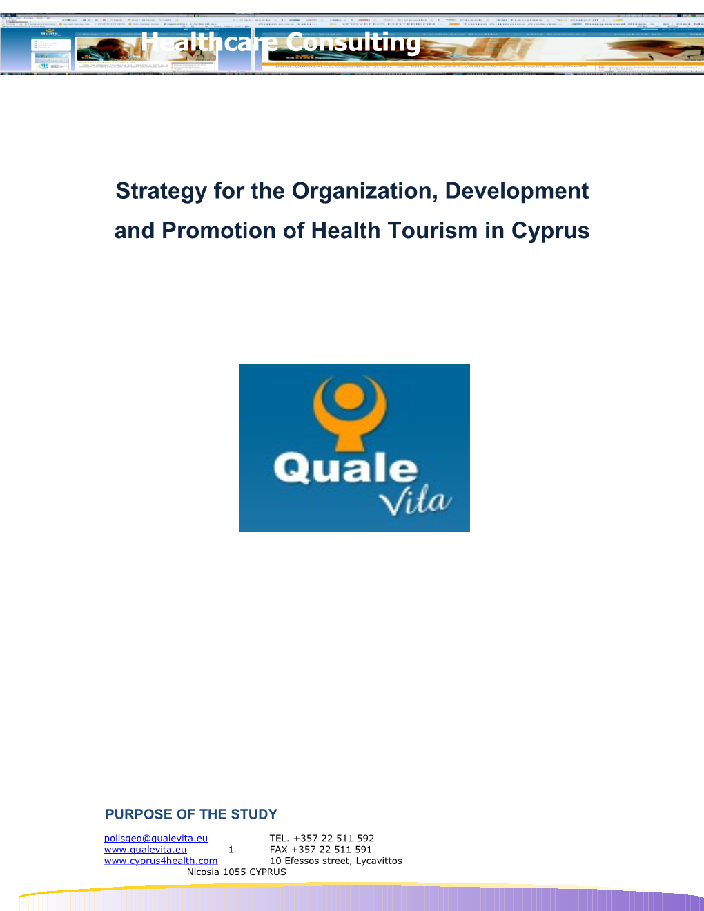 Strategy for the Organization, Development and Promotion of Health Tourism in Cyprus