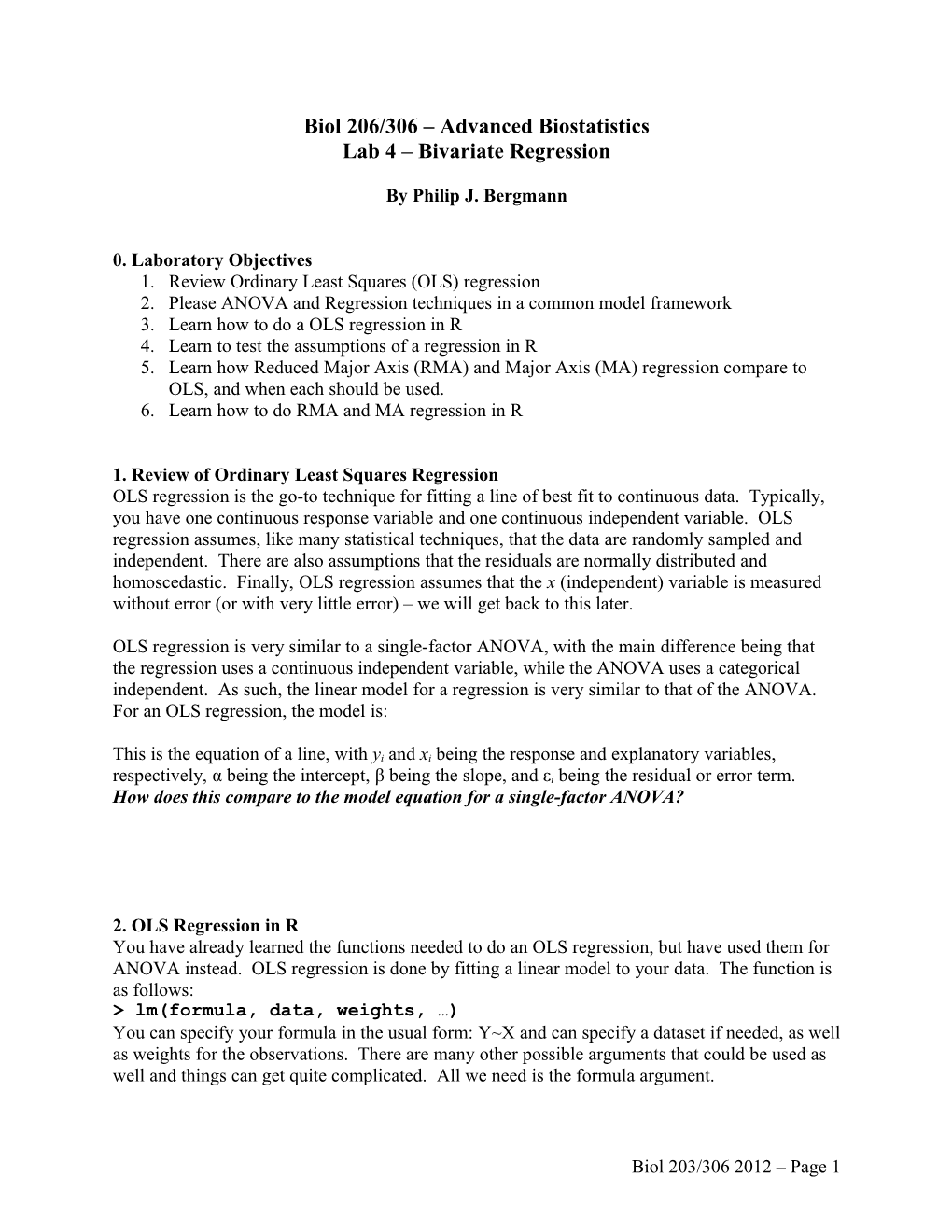 Lab 4 Bivariate Regression