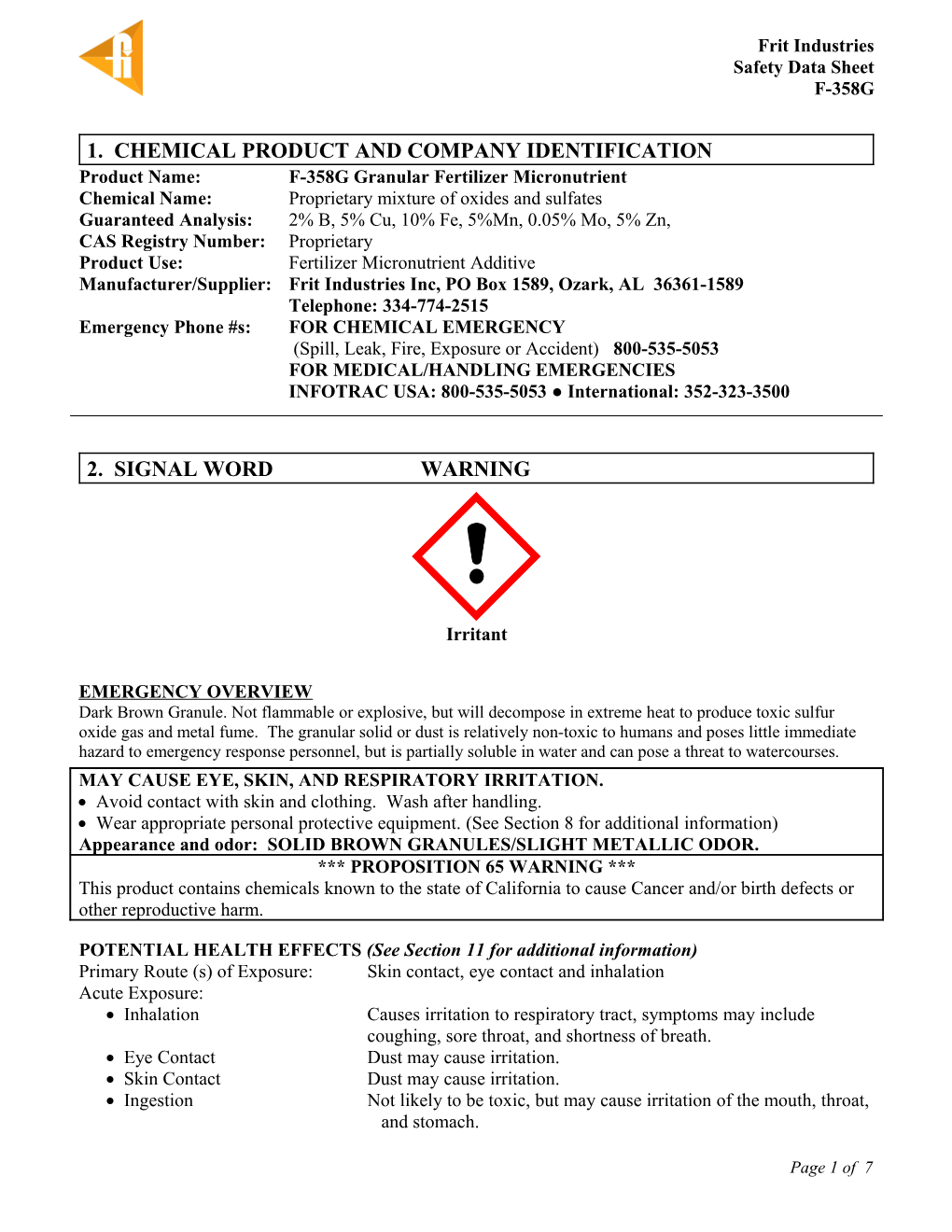 1. Chemical Product and Company Identification