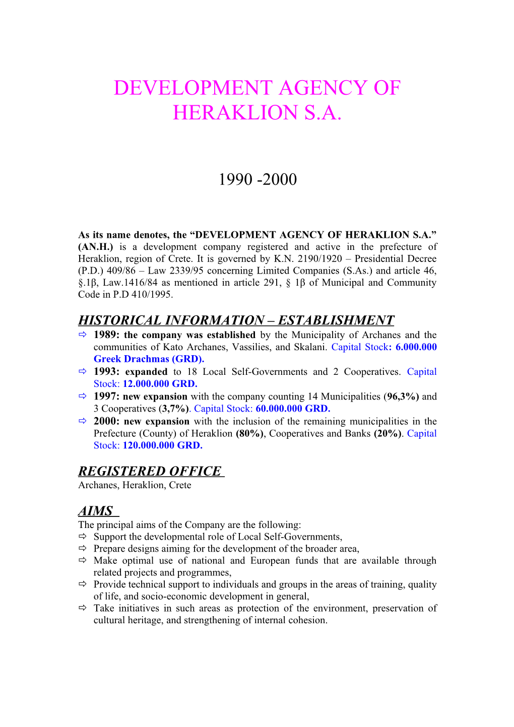 Development Agency of Heraklion S.A