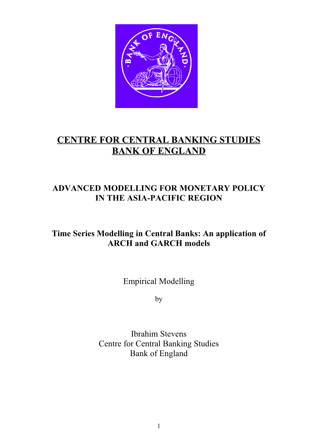 Centre for Central Banking Studies