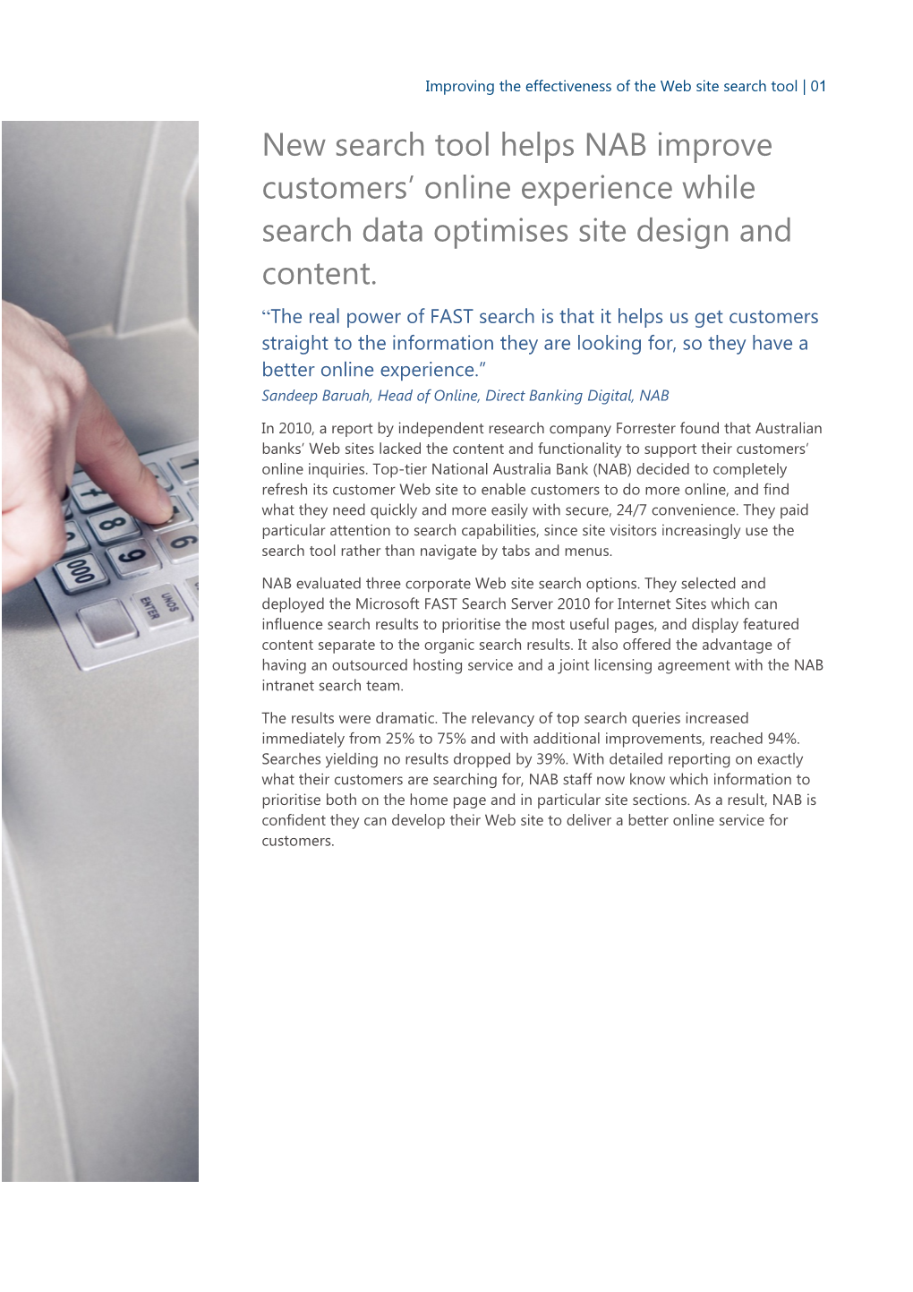 New Search Tool Helps NAB Improve Customers Online Experience While Search Data Optimises