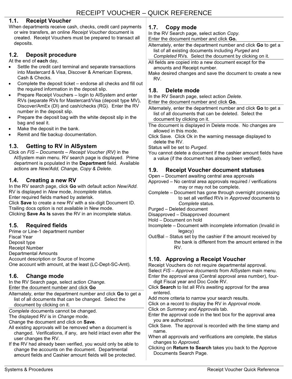 Travel Advance Quick Reference