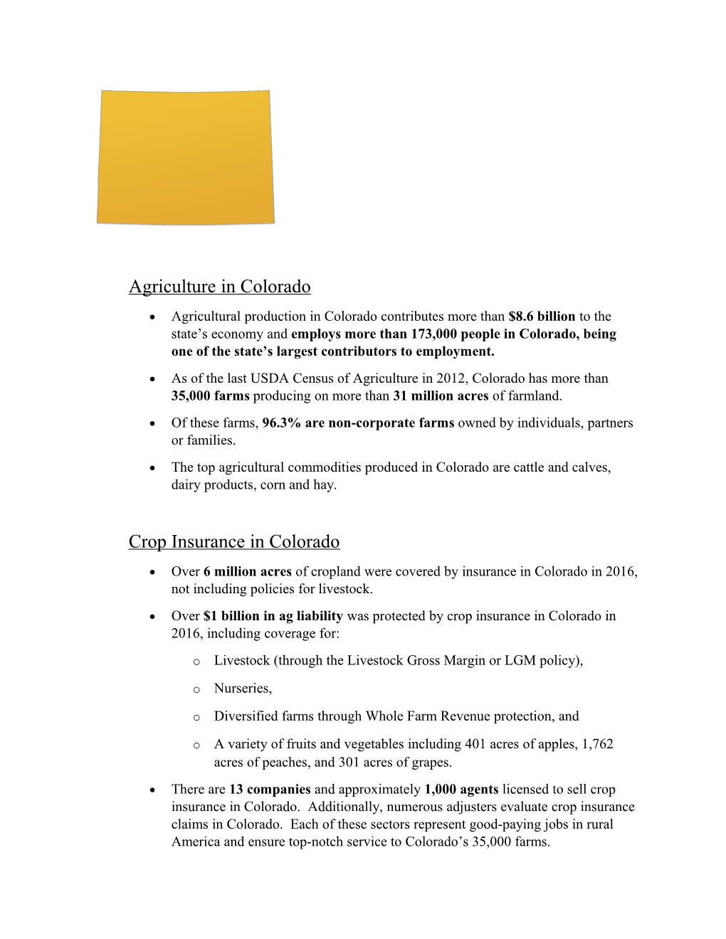 Agriculture in Colorado