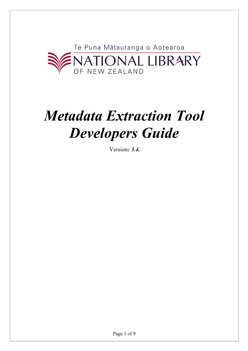 Metadata Extraction Tool, Tutorial