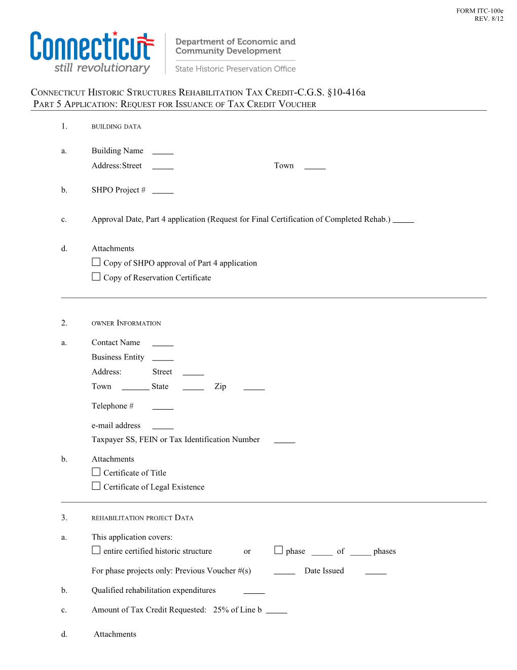 Connecticut Historic Structures Rehabilitation Tax Credit-C.G.S. 10-416A s1