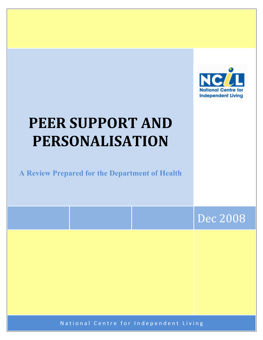 Peer Support and Personalisation