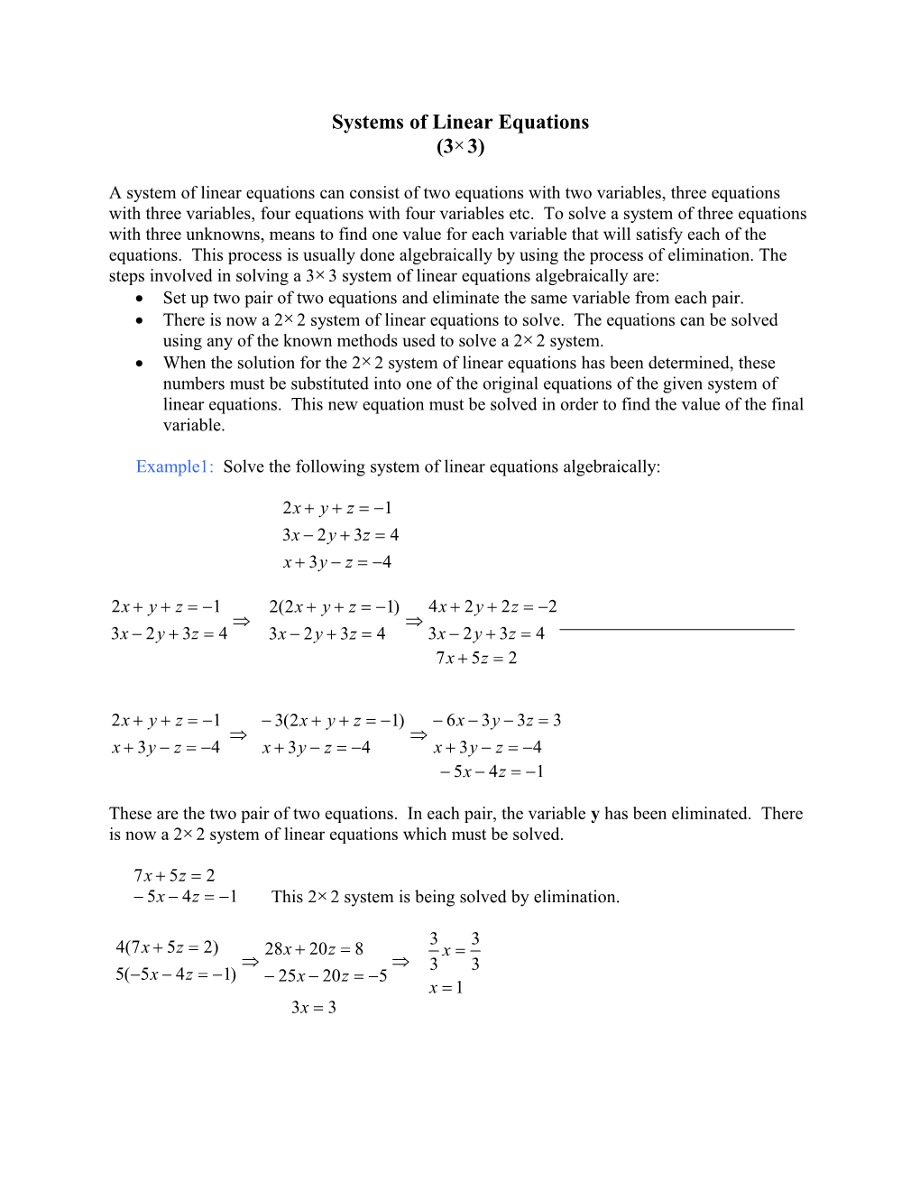 Systems of Linear Equations s2