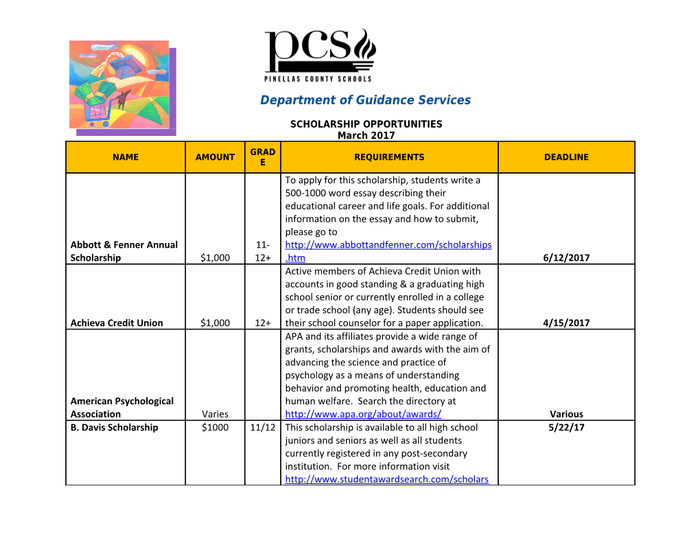 Department of Guidance Services