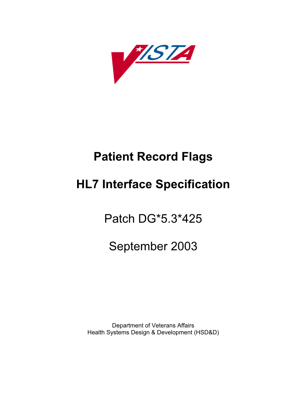 Patient Record Flags (PRF)
