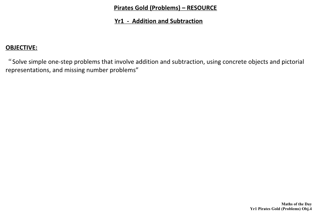 Pirates Gold (Problems) RESOURCE