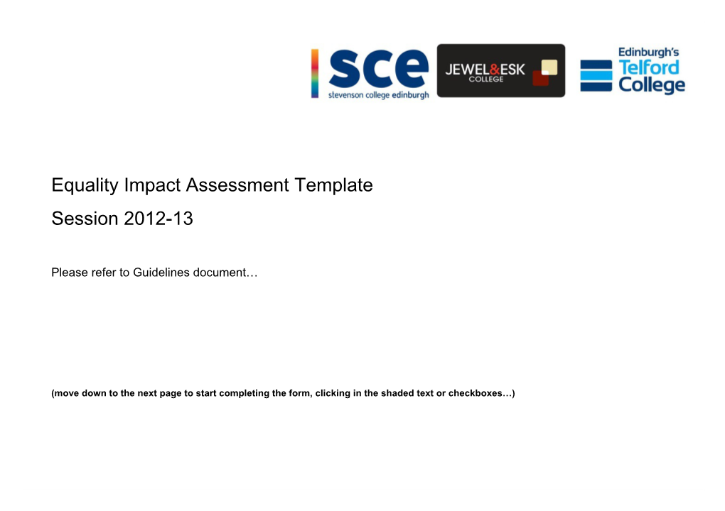 Record of Equality Impact Assessment