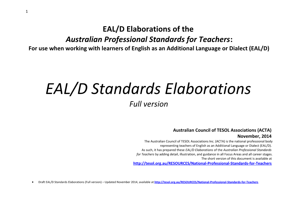 Australian Professional Standards for Teachers