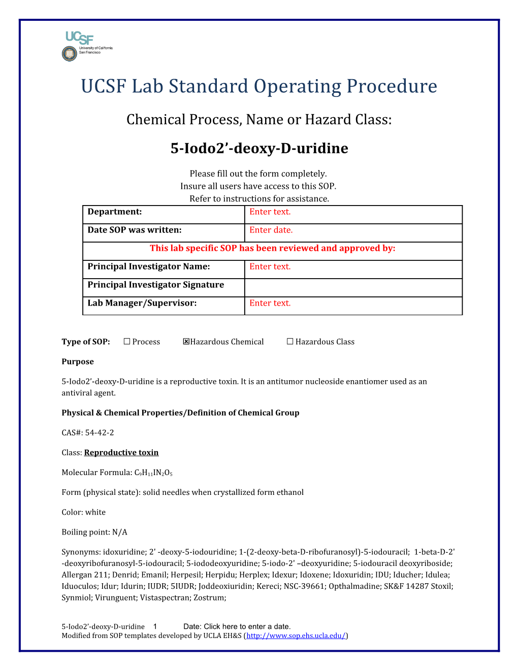 UCSF Lab Standard Operating Procedure s28