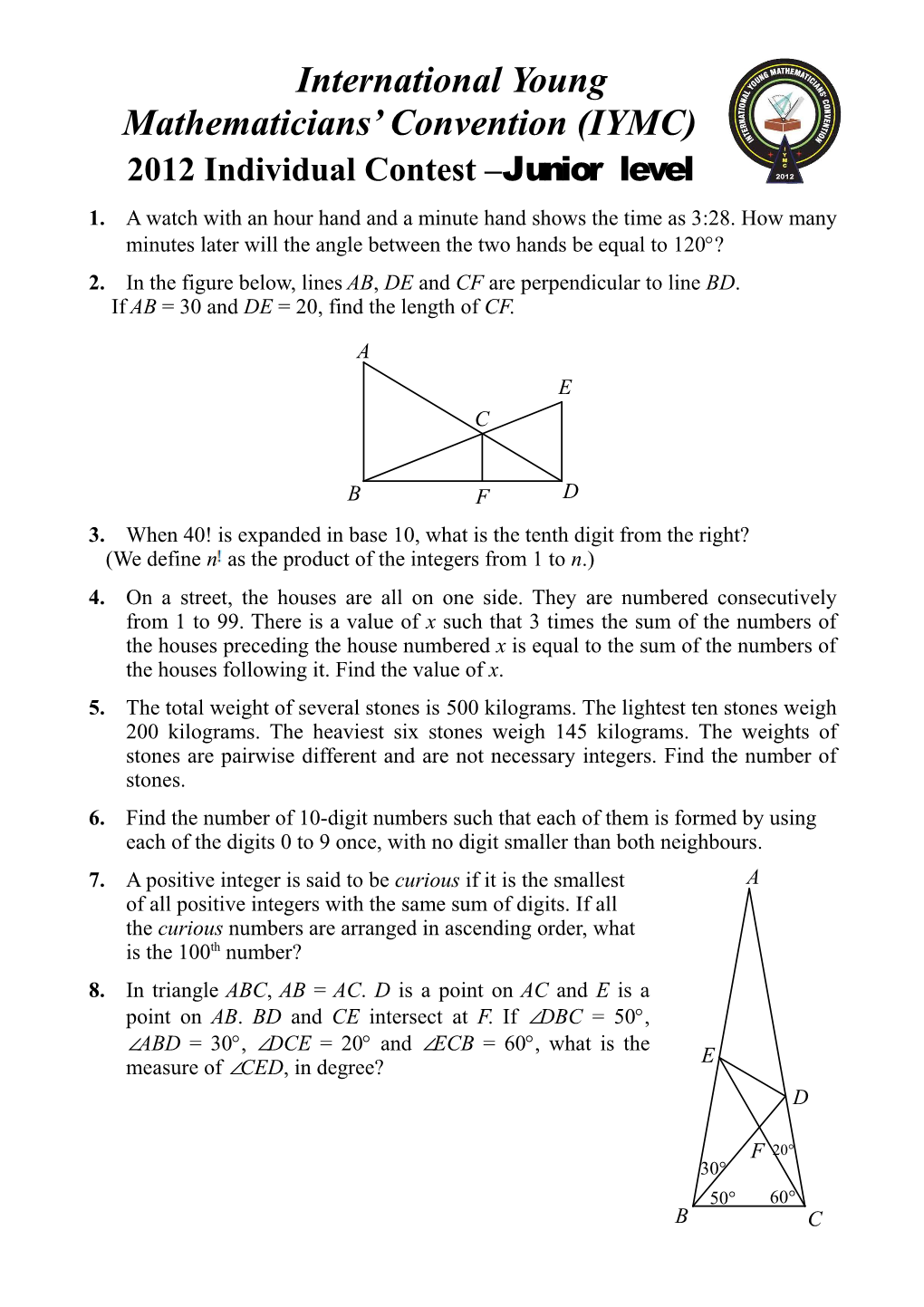 2. in the Figure Below, Lines AB, DE and CF Are Perpendicular to Line BD