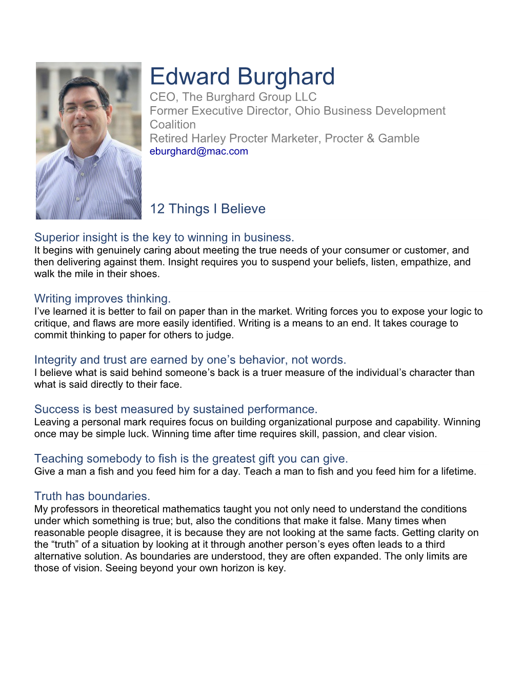 CEO, the Burghard Group LLC