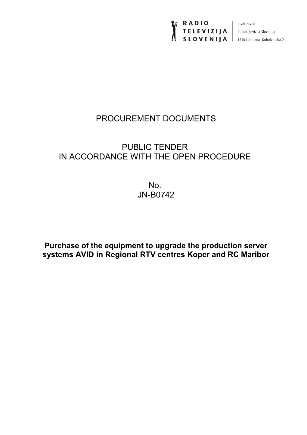 Procurement Documents JN-B0742