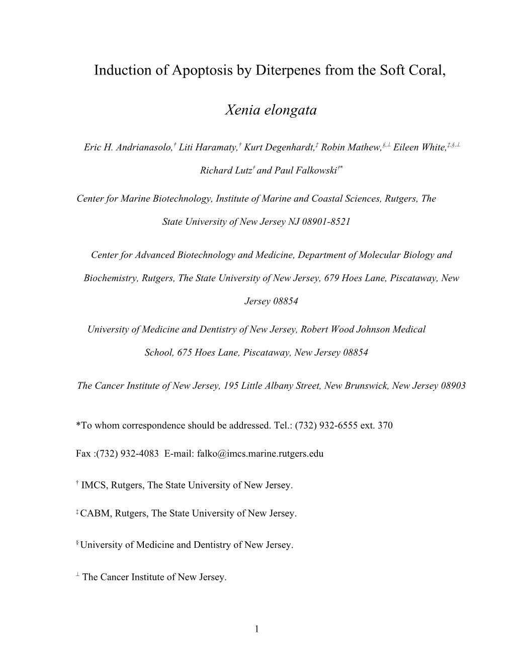 Outline of the Halogenated Monoterpene Paper