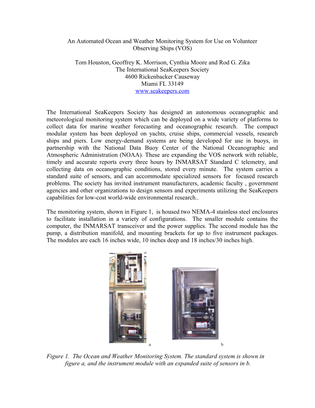 An Automated Ocean and Weather Monitoring System for Use on Volunteer Observingships (VOS)