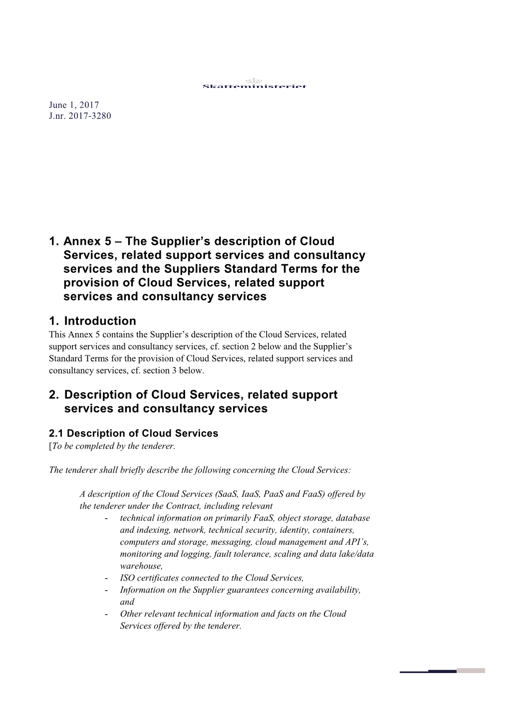 2. Description of Cloud Services, Related Support Services and Consultancy Services