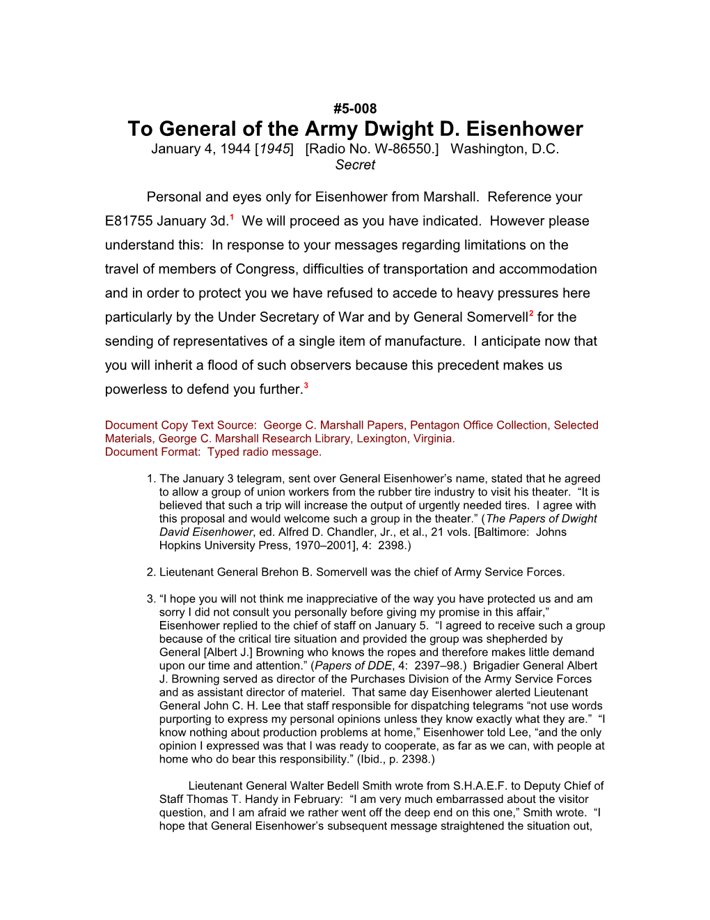 To General of the Army Dwight D. Eisenhower s4