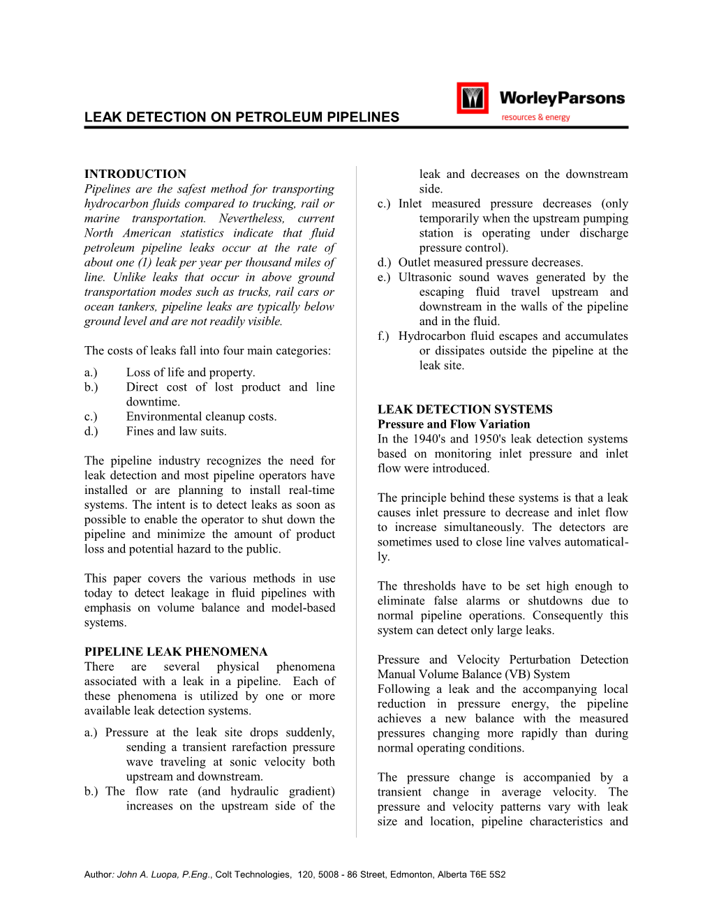 Leak Detection on Petroleum Pipelines