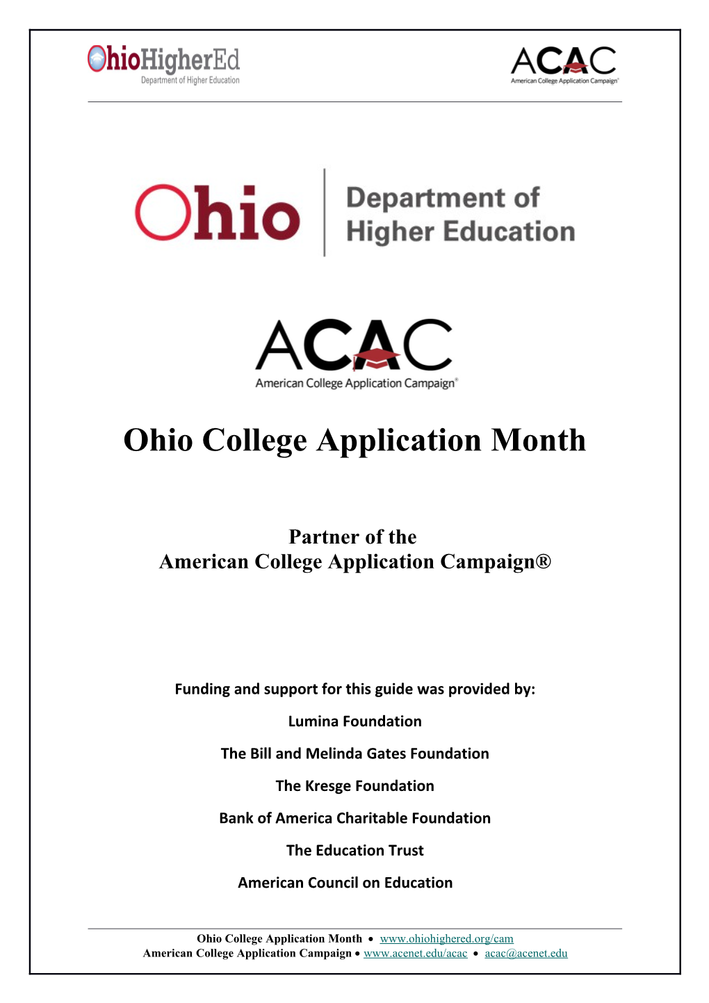 Ohio College Application Month