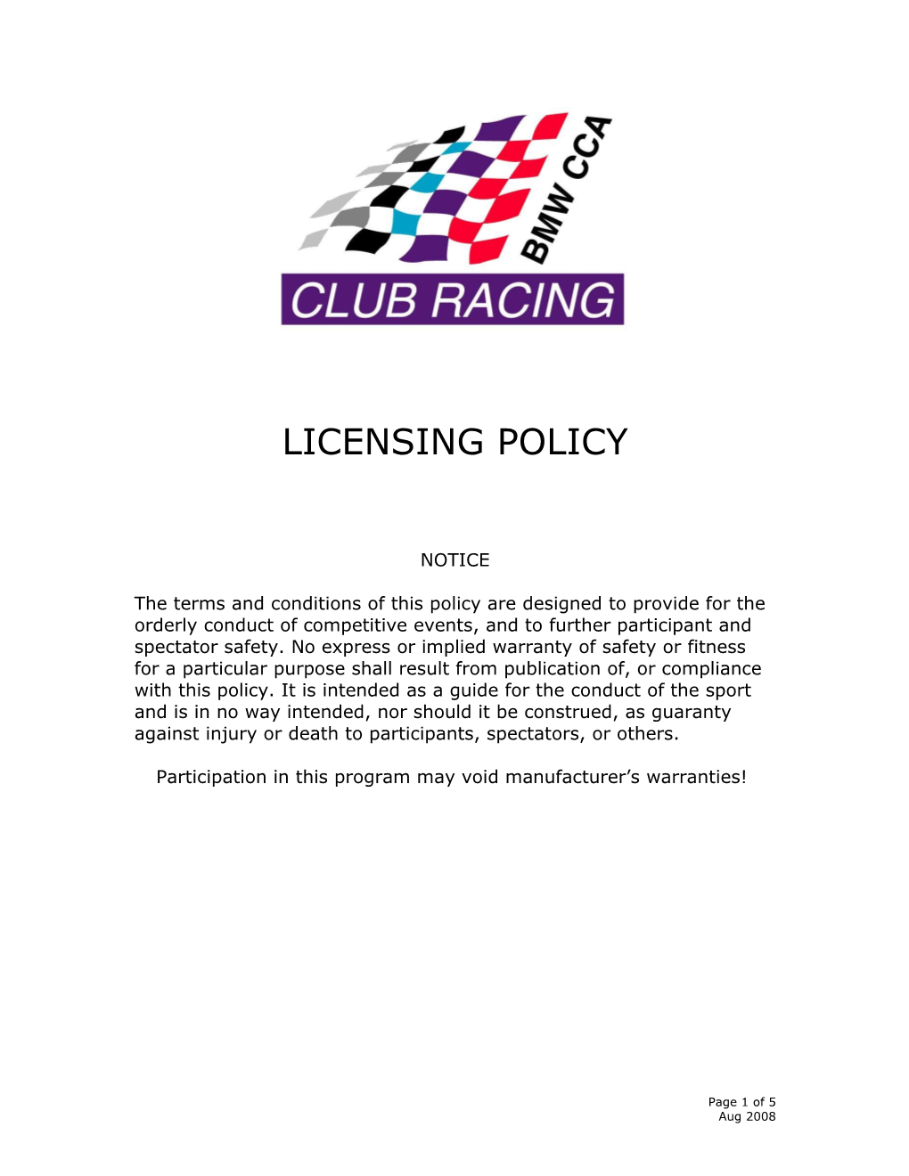 Bmw Cca Club Racing Licensing Policy