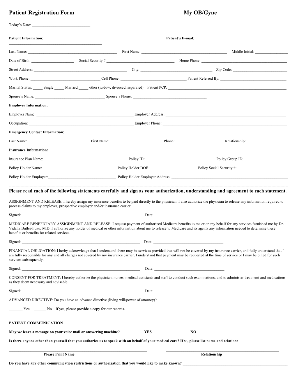 Patient Registration Form s6
