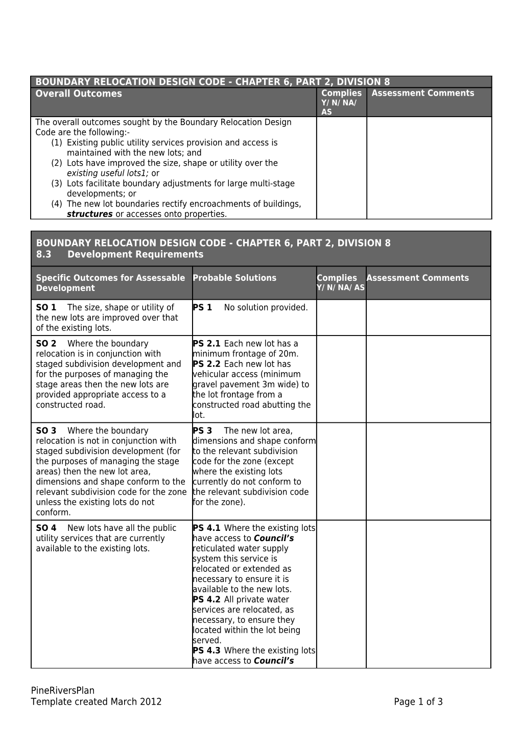 Boundary Relocation Design Code