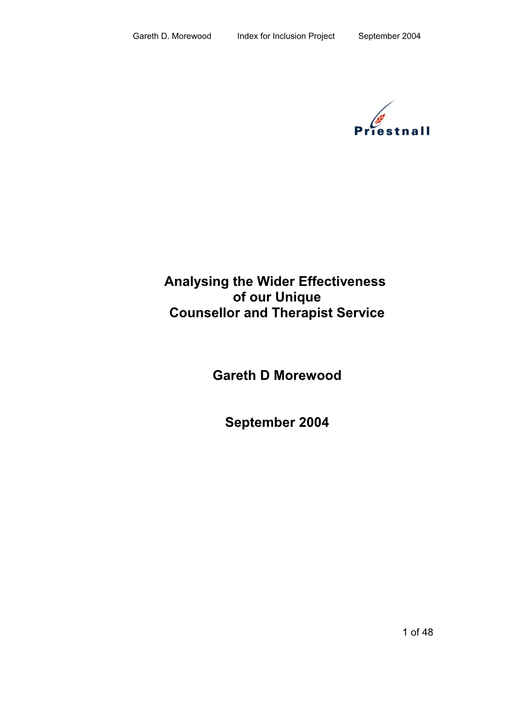 Analysing the Wider Effectiveness