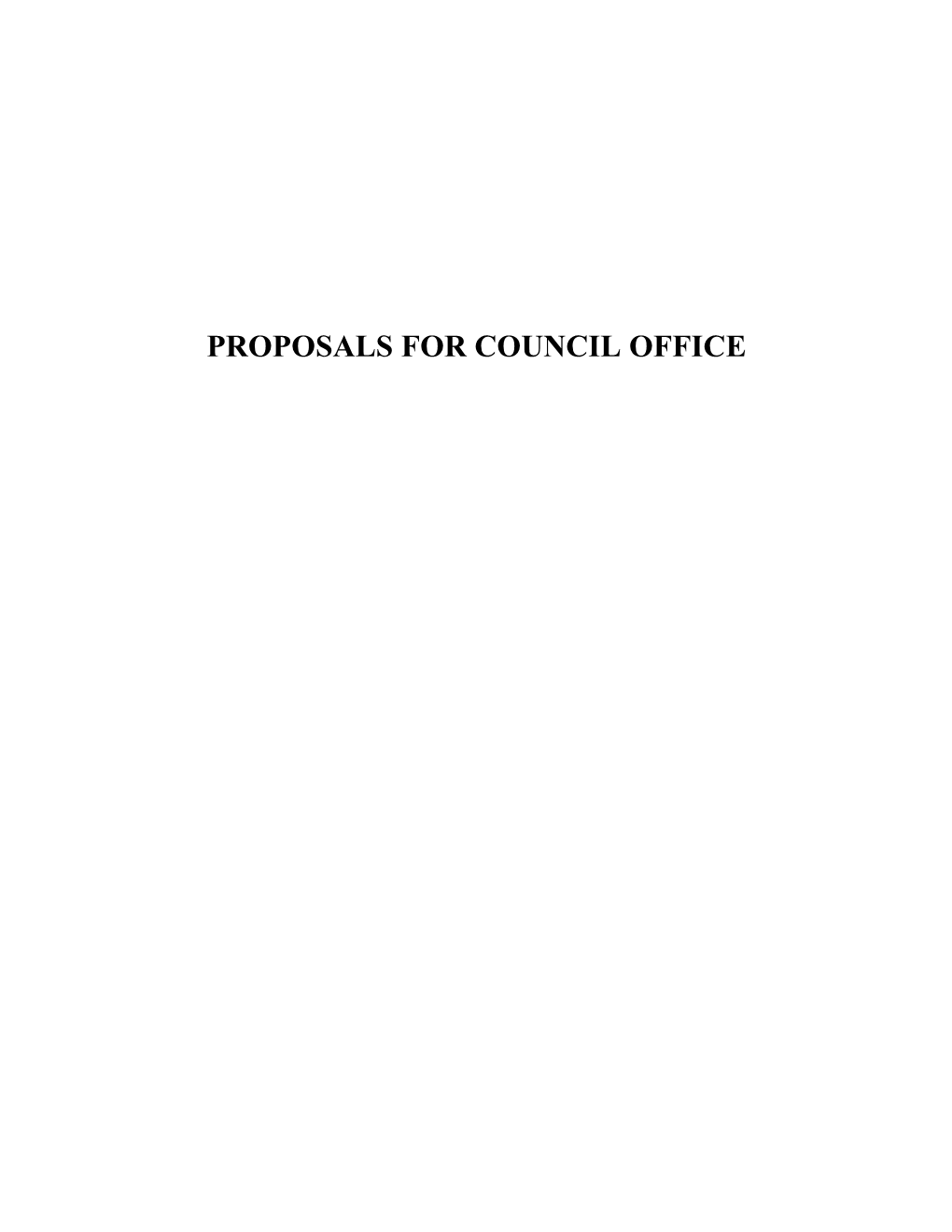 Proposals for Council Office