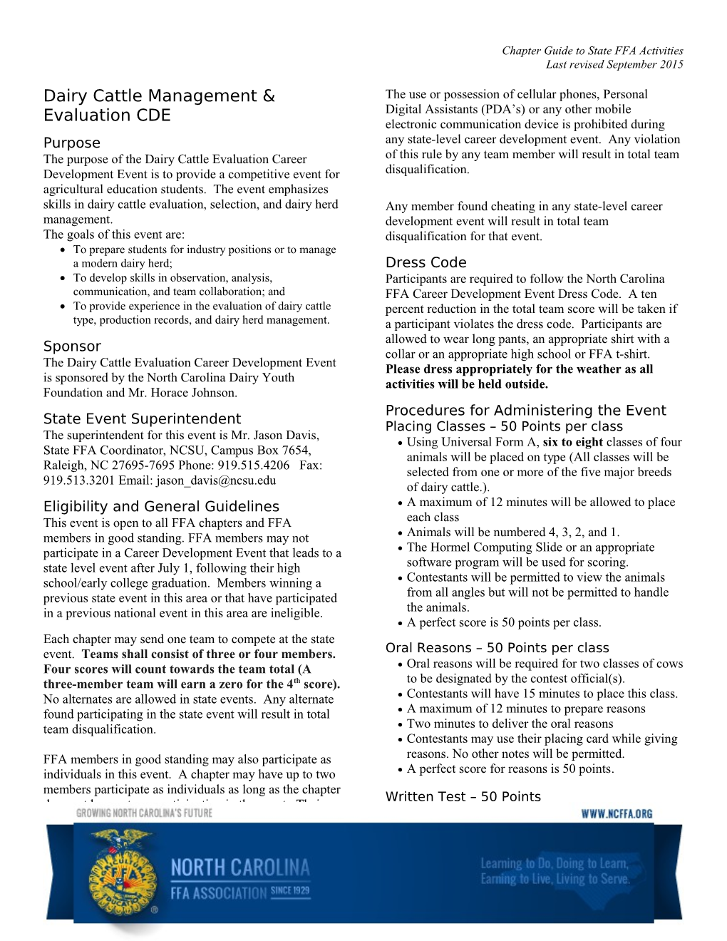 Chapter Guide to State FFA Activities s2