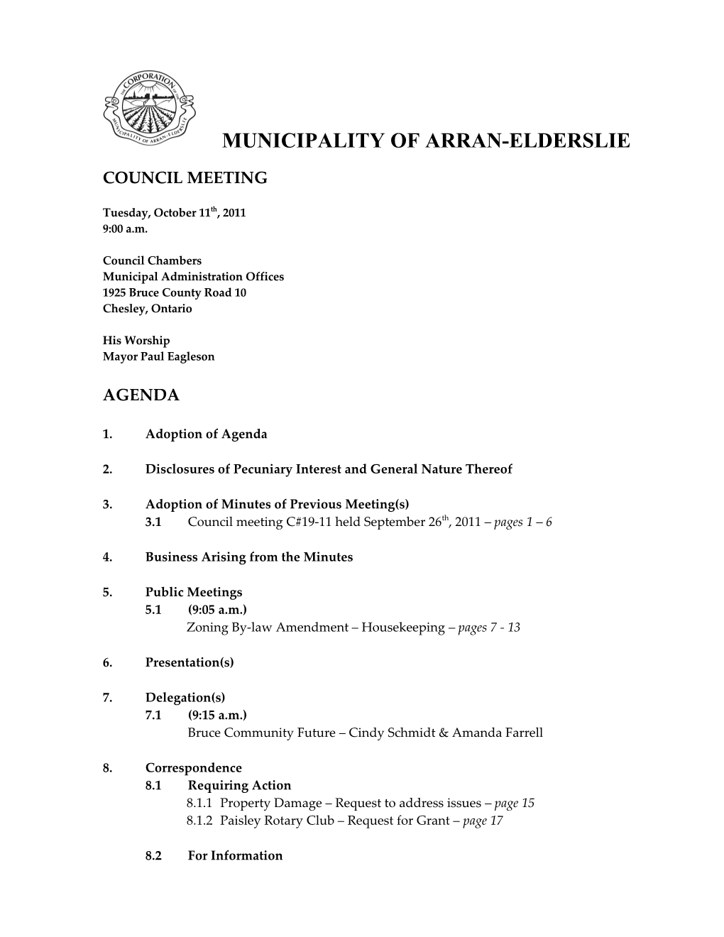 Municipality of Arran-Elderslie