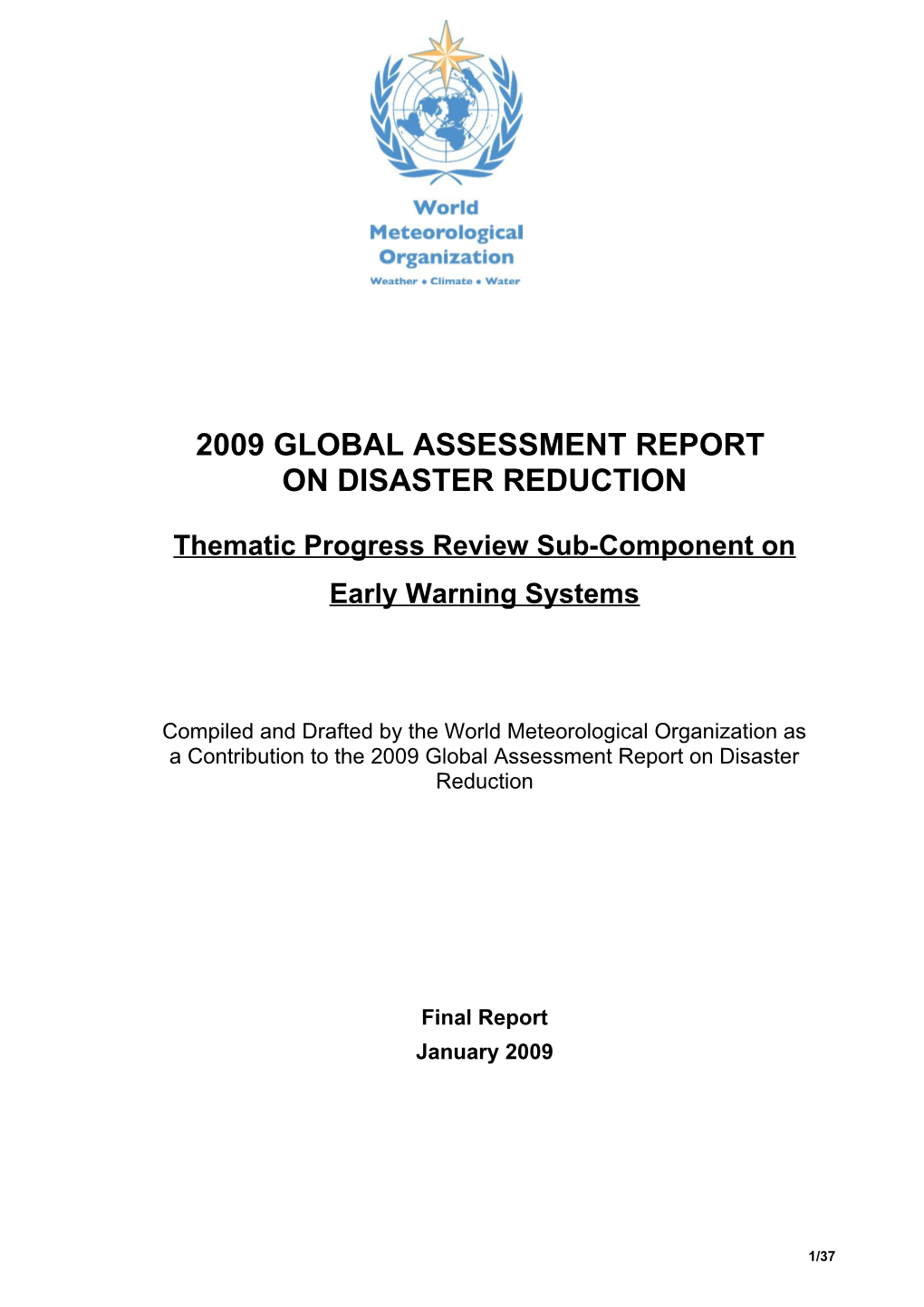 Thematic Progress Review Sub-Component on Early Warning Systems
