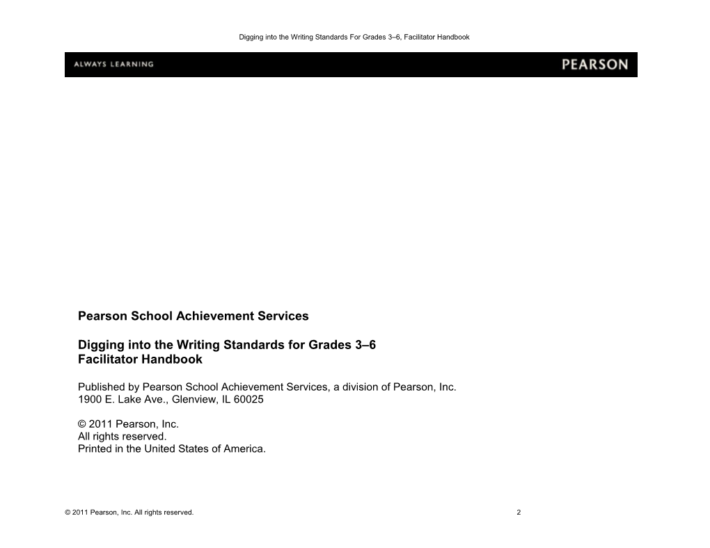 Digging Into the Writing Standards for Grades 3 6