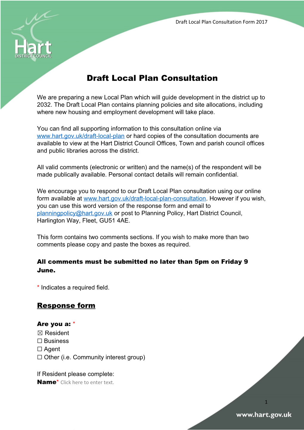 Draft Local Plan Consultation s1