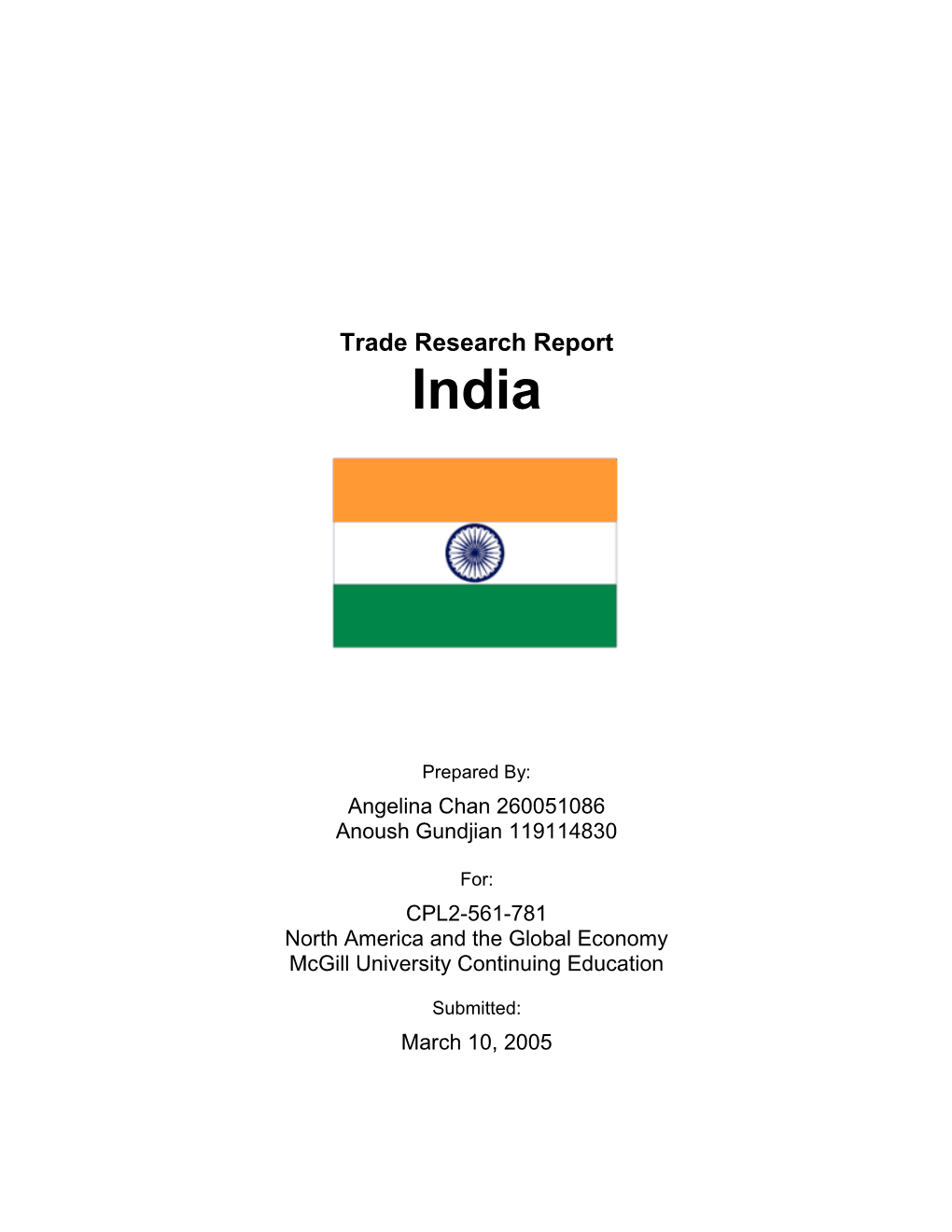 Trade Research Report