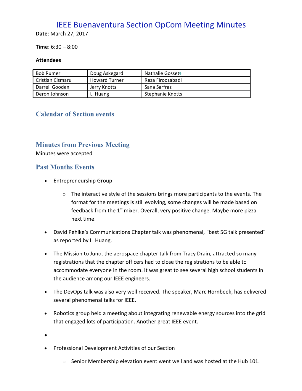 IEEE Buenaventura Sectionopcom Meeting Minutes