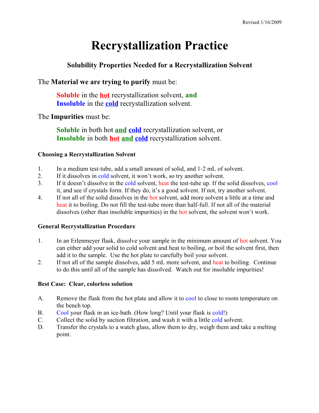 General Recrystallization Procedure