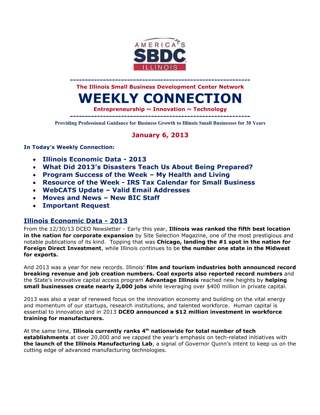 The Illinois Small Business Development Center Network s9
