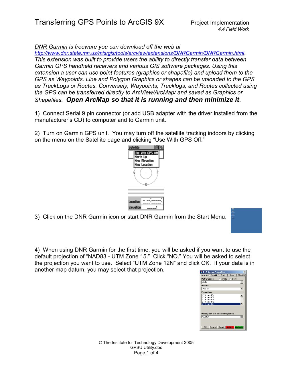 Transferring GPS Points to Arcgis 9X Project Implementation