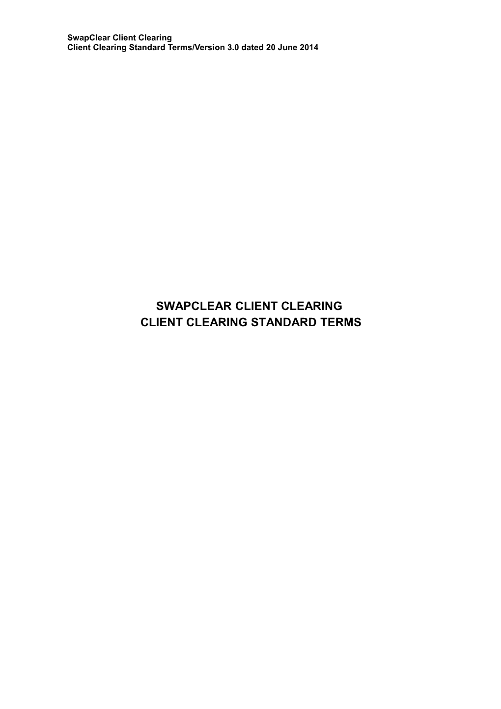 Swapclear Client Clearing